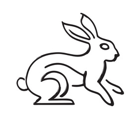 Outline illustration of a rabbit