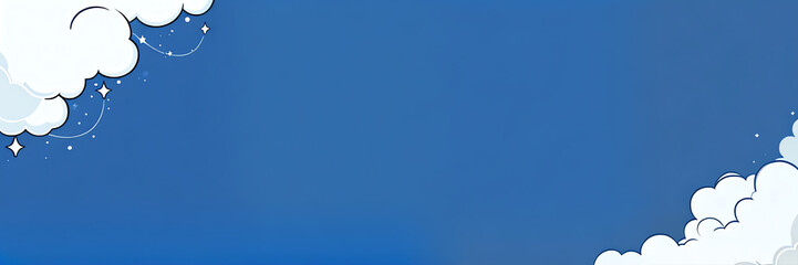 banner background material with blue sky and cloud illustration