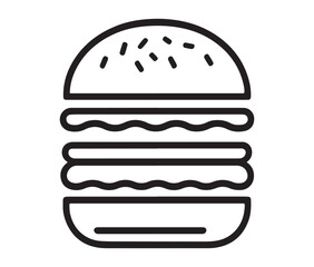 Burger icon isolated on white background. Modern and editable burger icon silhouette vector
