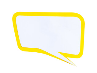 yellow speech bubble for text isolated on white