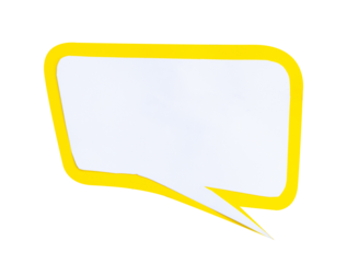 yellow speech bubble for text isolated on white