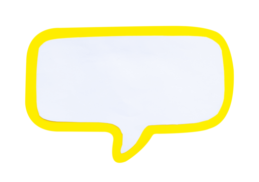 paper text bubble on white background isolated