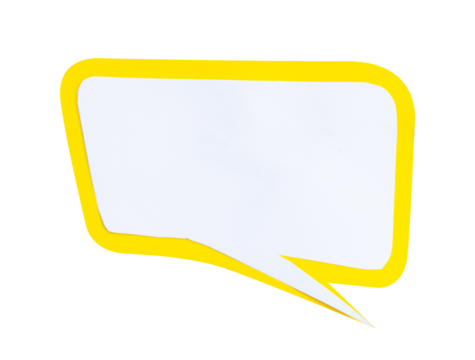 yellow speech bubble for text isolated on white
