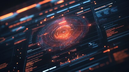 Fototapeta premium Futuristic Technology Interface with Glowing Circle