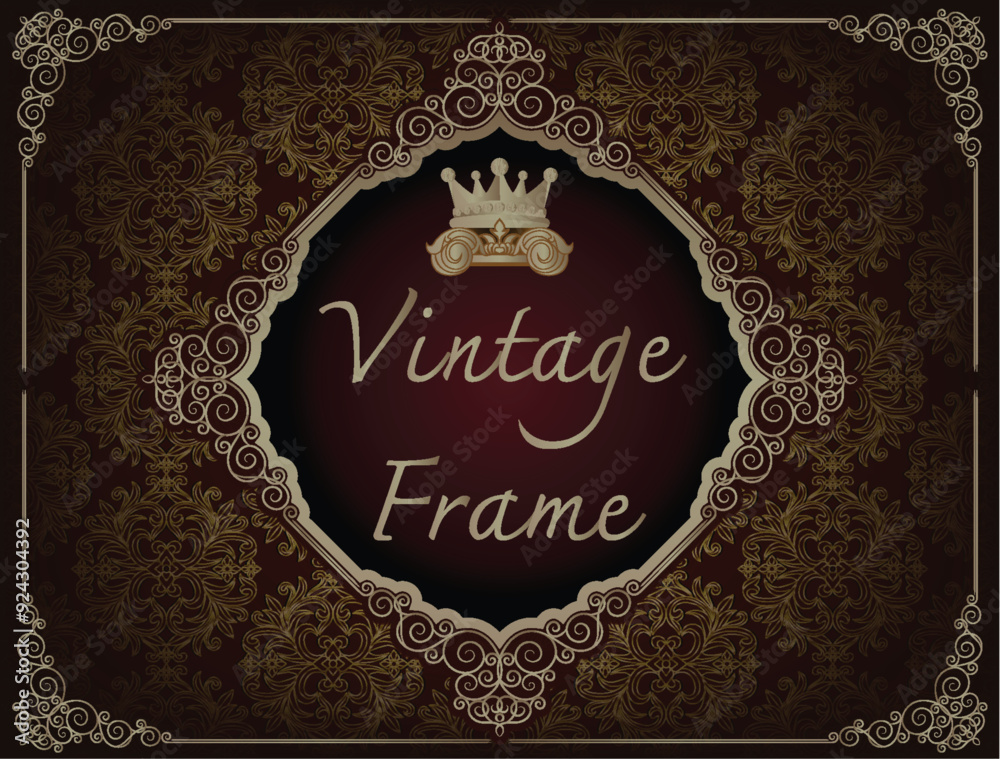 Fototapete Vector design decoration pattern style. frame border design is pattern Thai style