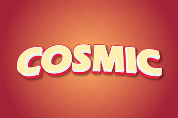 Cosmic typography premium editable 3d editable text style effect