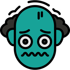 Fear Colored Outline Icon Design Vector