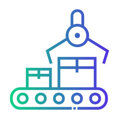 production line Line Gradient Icon