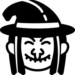 Witch Glyph Icon Design Vector