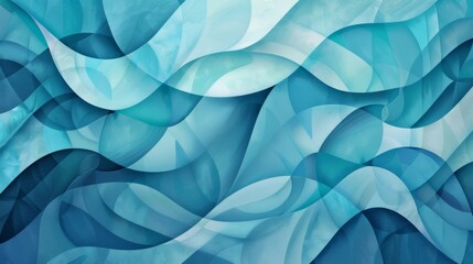 Obraz premium An abstract background with intertwining waves in shades of blue and teal symbolizing harmony and balance in nature