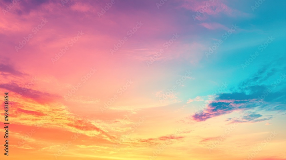 Sticker colorful sunset sky