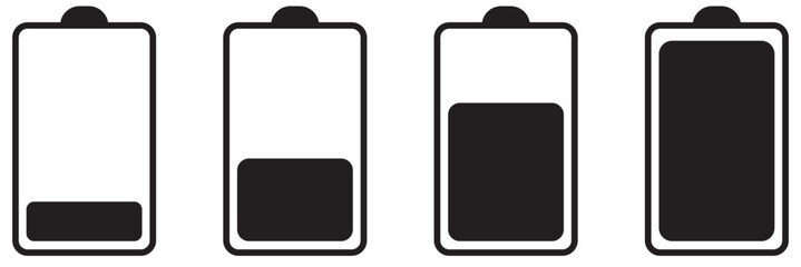 battery charging bars vector design in full state and drain state illustration