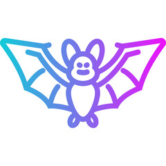 Bat Gradient Icon Design Vector