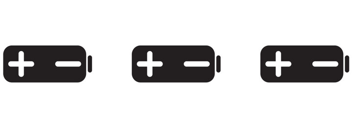 Battery icon set .Battery charging point. Charging indicators icon collection .Charge indicator.Vector