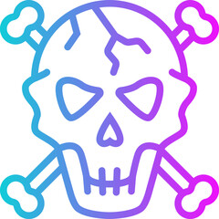 Skull Gradient Icon Design Vector