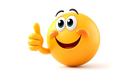 3d yellow emoji with thumbs up