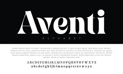 Luxury Aventi Bold alphabet letters font for logo