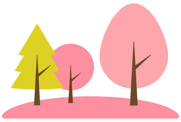 Fototapeta premium カットイラスト_桜の木