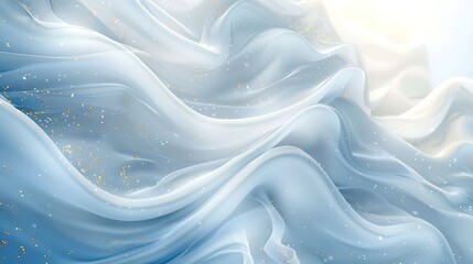 Obraz premium Abstract blue fabric with golden glitter, soft and elegant texture.