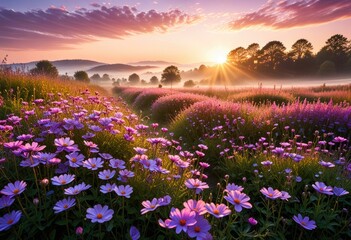 lavender field at sunset