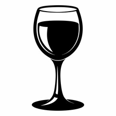 glass isolated on white, wine glass vector illustration, glass of wine vector art, glass of wine silhouette, tea cup vector icon, glass of wine cartoon line art, eps
