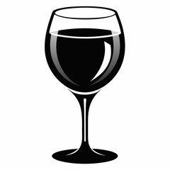 glass isolated on white, wine glass vector illustration, glass of wine vector art, glass of wine silhouette, tea cup vector icon, glass of wine cartoon line art, eps
