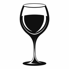 glass isolated on white, wine glass vector illustration, glass of wine vector art, glass of wine silhouette, tea cup vector icon, glass of wine cartoon line art, eps