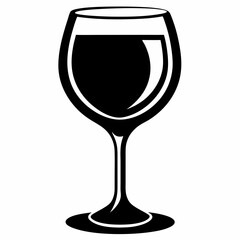 glass isolated on white, wine glass vector illustration, glass of wine vector art, glass of wine silhouette, tea cup vector icon, glass of wine cartoon line art, eps