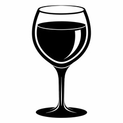 glass isolated on white, wine glass vector illustration, glass of wine vector art, glass of wine silhouette, tea cup vector icon, glass of wine cartoon line art, eps