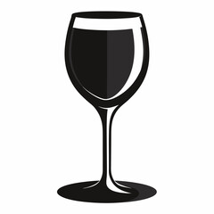 glass isolated on white, wine glass vector illustration, glass of wine vector art, glass of wine silhouette, tea cup vector icon, glass of wine cartoon line art, eps