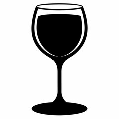 glass isolated on white, wine glass vector illustration, glass of wine vector art, glass of wine silhouette, tea cup vector icon, glass of wine cartoon line art, eps