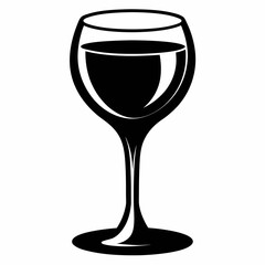glass isolated on white, wine glass vector illustration, glass of wine vector art, glass of wine silhouette, tea cup vector icon, glass of wine cartoon line art, eps