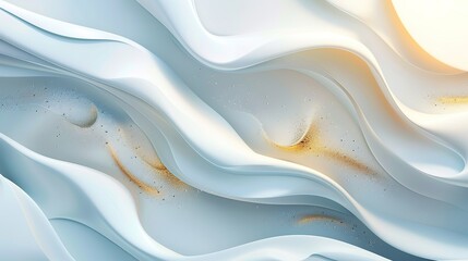 Obraz premium Abstract white and gold background with wavy lines.