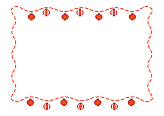 日本のお祭りの赤い提灯のフレーム