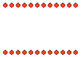 日本のお祭りの赤い提灯のフレーム