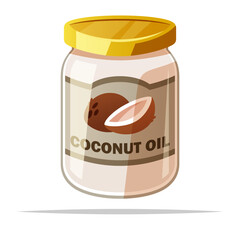 Jar of coconut oil vector isolated illustration