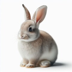 white rabbit isolated on white background