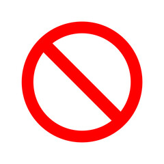 prohibited or not allowed sign with red color