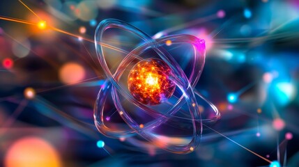 Subatomic Particles Interaction: Colorful Electron Microscope Imagery for Scientific Infographics