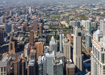 Obraz premium Modern Architecture Tower Buildings, Downtown Chicago, Illinois, United States