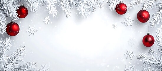Christmas background with white snowflakes elements, New Year concept