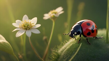 Obraz premium Lifelike Vision Ladybug.
