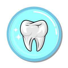 Vector illustration of a clean and healthy teeth icon with a circle isolated on a white background, editable and scalable.