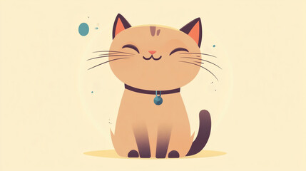 cartoon of thai cat siamese