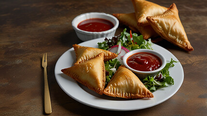 samosa with ketchup