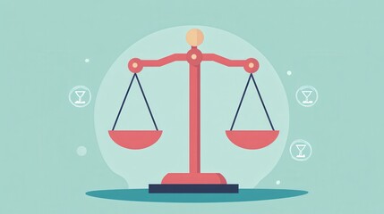 Balance Scale with Martini Glasses.