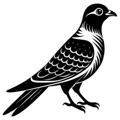  Vector art of cuckoo icon silhouette illustration