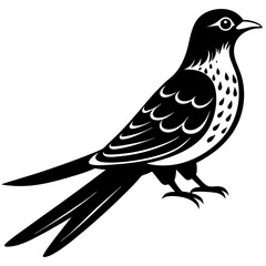  Vector art of cuckoo icon silhouette illustration