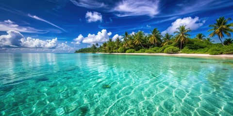 Crystal clear water in a tropical paradise, ocean, blue, waves, ripple, liquid, pure, refreshing, aqua,serene, tranquil