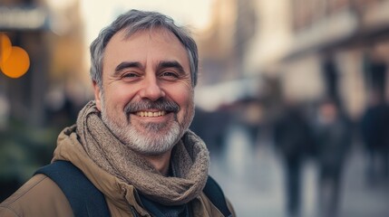 Fototapeta premium Happy Senior Man Smiling Outdoors.